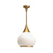 Hazel One Light Pendant Aged Gold/Opal Matte Glass-Pendants-Alora-Lighting Design Store