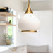 Hazel One Light Pendant Aged Gold/Opal Matte Glass-Pendants-Alora-Lighting Design Store
