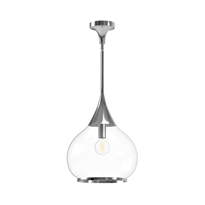 Hazel One Light Pendant Chrome/Clear Glass-Pendants-Alora-Lighting Design Store