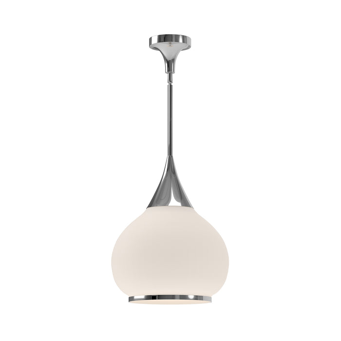 Hazel One Light Pendant Chrome/Opal Matte Glass-Pendants-Alora-Lighting Design Store