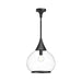 Hazel One Light Pendant Clear Glass/Matte Black-Pendants-Alora-Lighting Design Store
