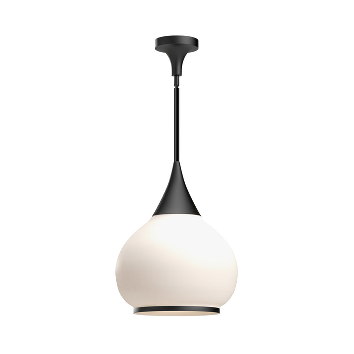Hazel One Light Pendant Matte Black/Opal Matte Glass-Pendants-Alora-Lighting Design Store