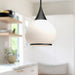 Hazel One Light Pendant Matte Black/Opal Matte Glass-Pendants-Alora-Lighting Design Store
