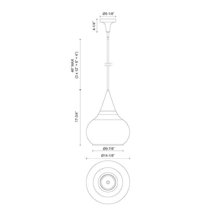 Hazel One Light Pendant Matte Black/Opal Matte Glass-Pendants-Alora-Lighting Design Store