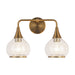 Hazel Two Light Bathroom Fixtures Aged Gold/Clear Glass-Bathroom Fixtures-Alora-Lighting Design Store