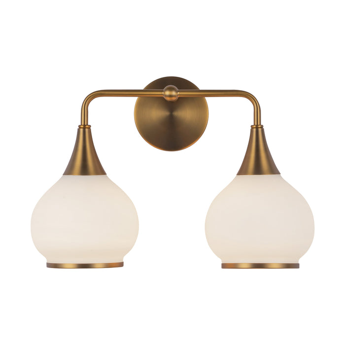Hazel Two Light Bathroom Fixtures Aged Gold/Opal Matte Glass-Bathroom Fixtures-Alora-Lighting Design Store