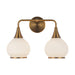 Hazel Two Light Bathroom Fixtures Aged Gold/Opal Matte Glass-Bathroom Fixtures-Alora-Lighting Design Store