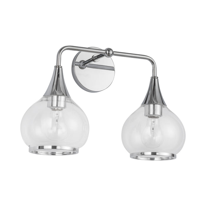 Hazel Two Light Bathroom Fixtures Chrome/Clear Glass-Bathroom Fixtures-Alora-Lighting Design Store