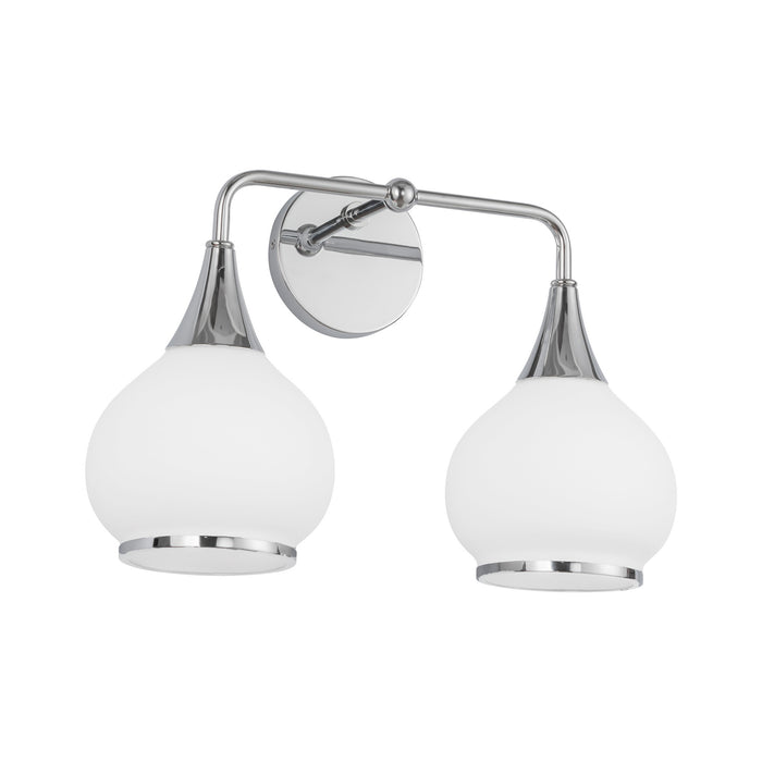 Hazel Two Light Bathroom Fixtures Chrome/Opal Matte Glass-Bathroom Fixtures-Alora-Lighting Design Store