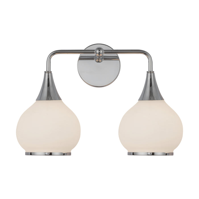 Hazel Two Light Bathroom Fixtures Chrome/Opal Matte Glass-Bathroom Fixtures-Alora-Lighting Design Store