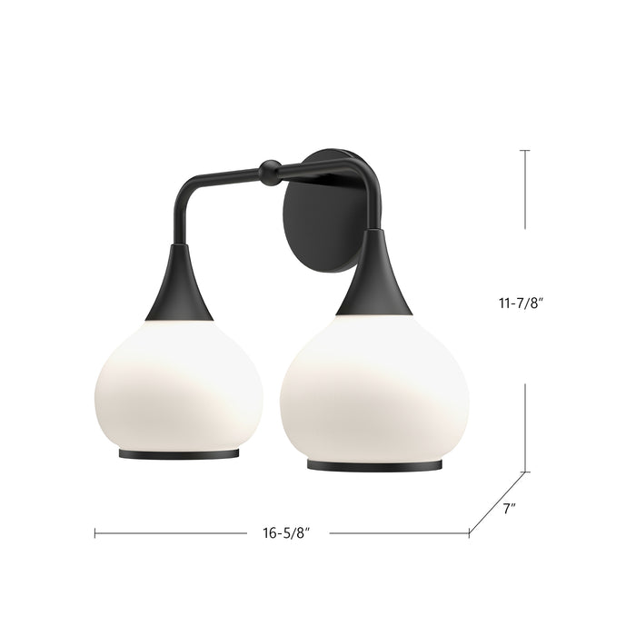 Hazel Two Light Bathroom Fixtures Chrome/Opal Matte Glass-Bathroom Fixtures-Alora-Lighting Design Store