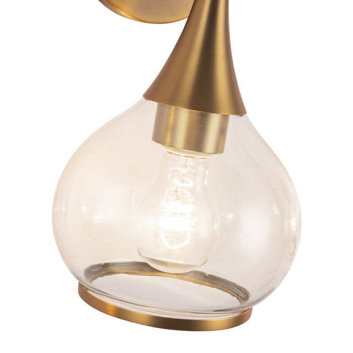 Hazel Three Light Bathroom Fixtures Aged Gold/Clear Glass-Bathroom Fixtures-Alora-Lighting Design Store