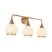 Hazel Three Light Bathroom Fixtures Aged Gold/Opal Matte Glass-Bathroom Fixtures-Alora-Lighting Design Store