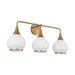Hazel Three Light Bathroom Fixtures Aged Gold/Opal Matte Glass-Bathroom Fixtures-Alora-Lighting Design Store