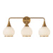 Hazel Three Light Bathroom Fixtures Aged Gold/Opal Matte Glass-Bathroom Fixtures-Alora-Lighting Design Store