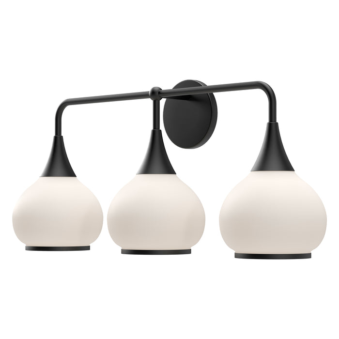 Hazel Three Light Bathroom Fixtures Matte Black/Opal Matte Glass-Bathroom Fixtures-Alora-Lighting Design Store