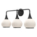 Hazel Three Light Bathroom Fixtures Matte Black/Opal Matte Glass-Bathroom Fixtures-Alora-Lighting Design Store