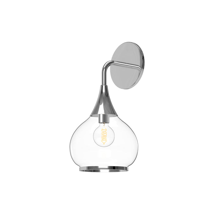 Hazel One Light Vanity Chrome/Clear Glass-Sconces-Alora-Lighting Design Store