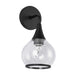 Hazel One Light Vanity Clear Glass/Matte Black-Sconces-Alora-Lighting Design Store