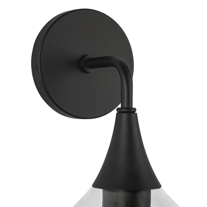 Hazel One Light Vanity Clear Glass/Matte Black-Sconces-Alora-Lighting Design Store