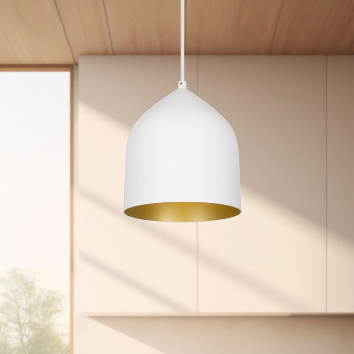 Helena One Light Pendant White/Gold-Mini Pendants-Kuzco Lighting-Lighting Design Store