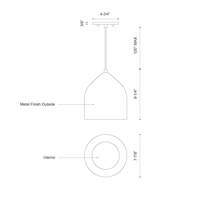Helena One Light Pendant White/Silver-Mini Pendants-Kuzco Lighting-Lighting Design Store