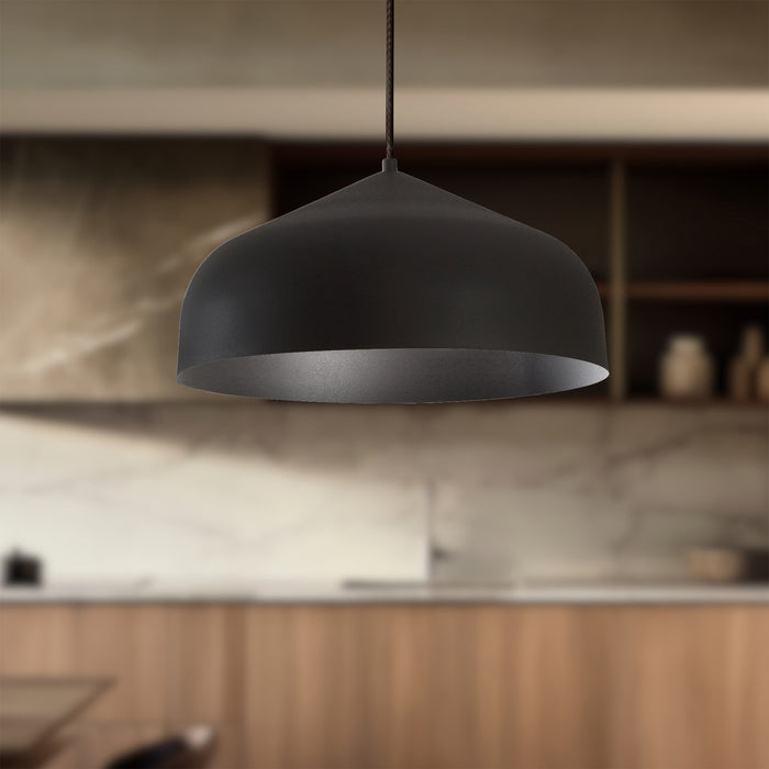 Helena One Light Pendant Black/Black-Pendants-Kuzco Lighting-Lighting Design Store