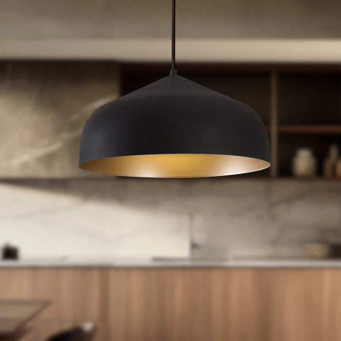 Helena One Light Pendant Black/Gold-Pendants-Kuzco Lighting-Lighting Design Store