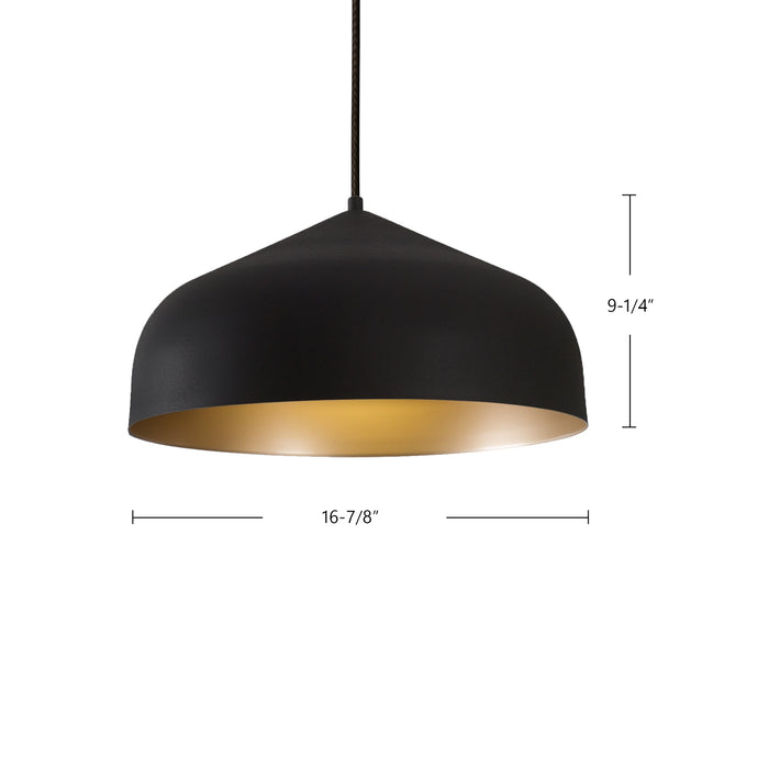 Helena LED Pendant Black/Black-Pendants-Kuzco Lighting-Lighting Design Store