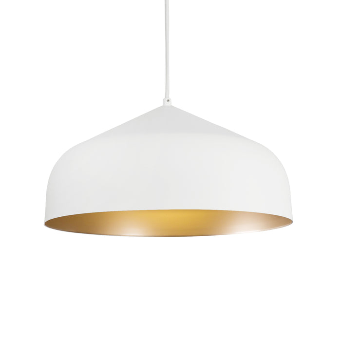 Helena LED Pendant White/Gold-Pendants-Kuzco Lighting-Lighting Design Store