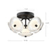 Hera LED Flush Mount Matte Black/Clear Ribbed Glass-Semi-Flush Mts.-Alora-Lighting Design Store