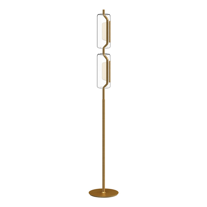 Hilo LED Floor Lamp Brushed Gold-Lamps-Kuzco Lighting-Lighting Design Store