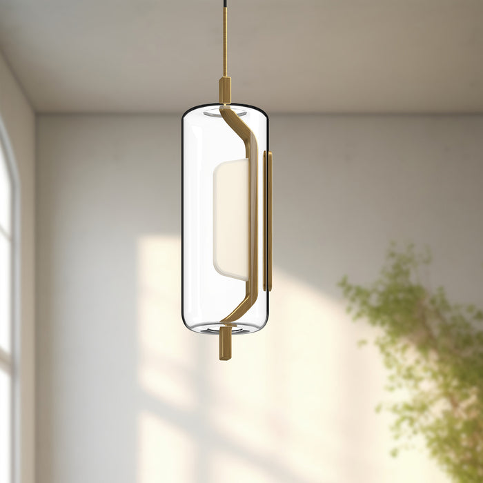 Hilo LED Pendant Brushed Gold-Mini Pendants-Kuzco Lighting-Lighting Design Store