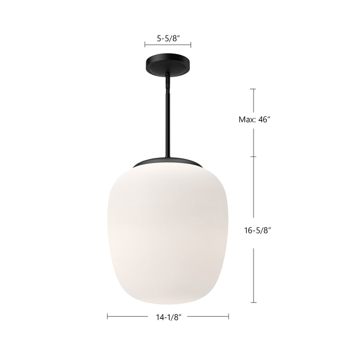 Holden One Light Pendant Brushed Nickel/Opal Matte Glass-Pendants-Alora-Lighting Design Store