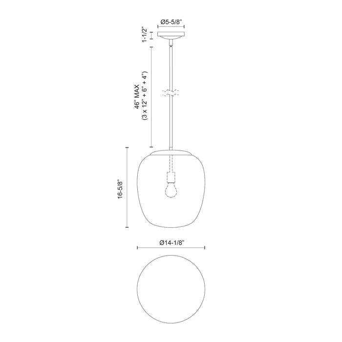 Holden One Light Pendant Brushed Nickel/Opal Matte Glass-Pendants-Alora-Lighting Design Store