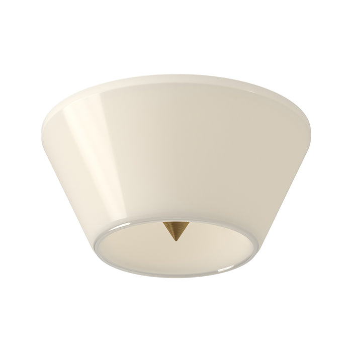 Holt LED Flush Mount Brushed Gold/Glossy Opal Glass-Flush Mounts-Kuzco Lighting-Lighting Design Store