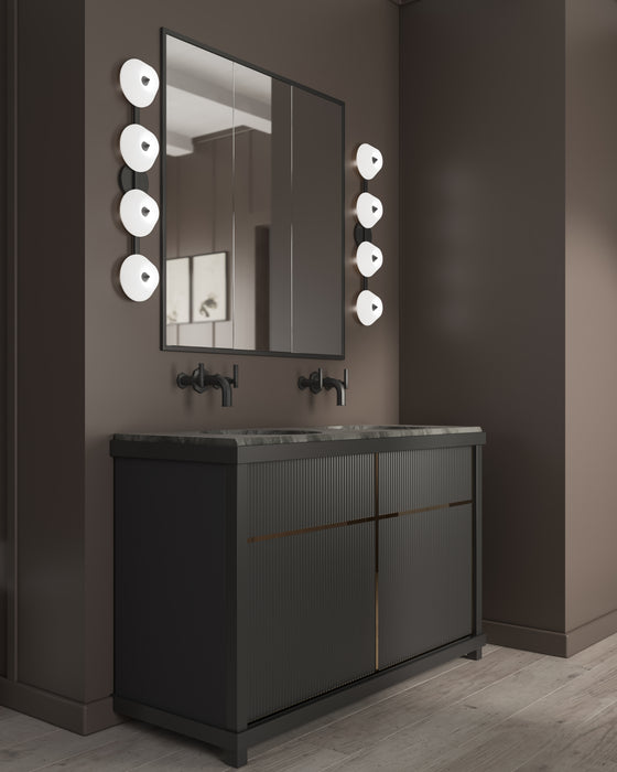 Holt LED Vanity Black/Glossy Opal Glass-Bathroom Fixtures-Kuzco Lighting-Lighting Design Store