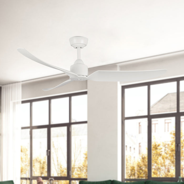 Hugo 52"Exterior Ceiling Fan Matte White-Fans-Kuzco Lighting-Lighting Design Store