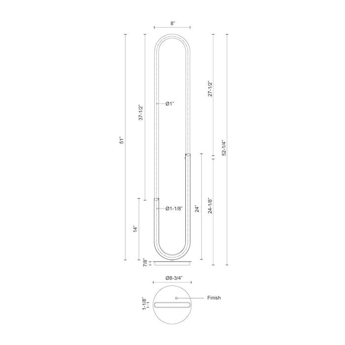 Huron LED Floor Lamp Chrome-Lamps-Kuzco Lighting-Lighting Design Store