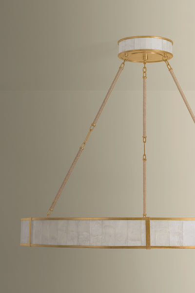 Halcott LED Chandelier Vintage Gold Leaf-Pendants-Hudson Valley-Lighting Design Store