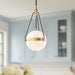 Harmony Three Light Pendant Brushed Gold/Glossy Opal Glass-Pendants-Alora-Lighting Design Store
