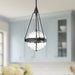 Harmony Three Light Pendant Matte Black/Clear Water Glass-Pendants-Alora-Lighting Design Store