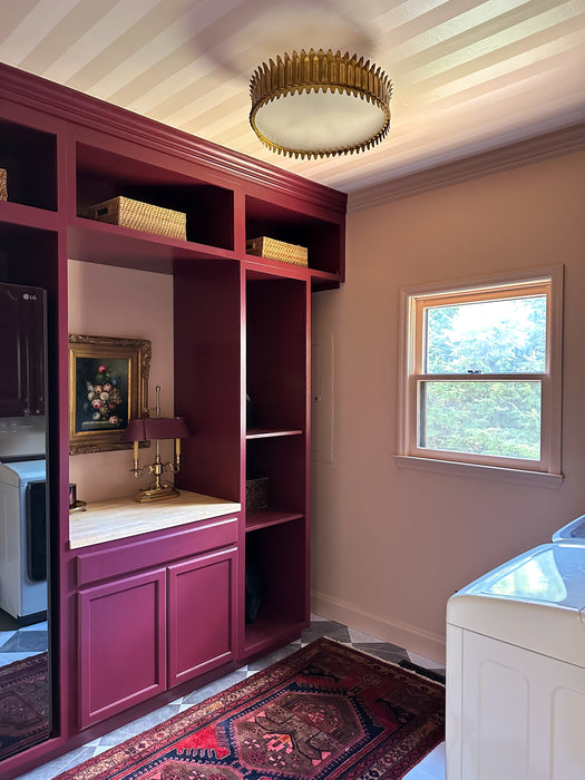 Leslie LED Semi-Flush Mount Gilded Iron