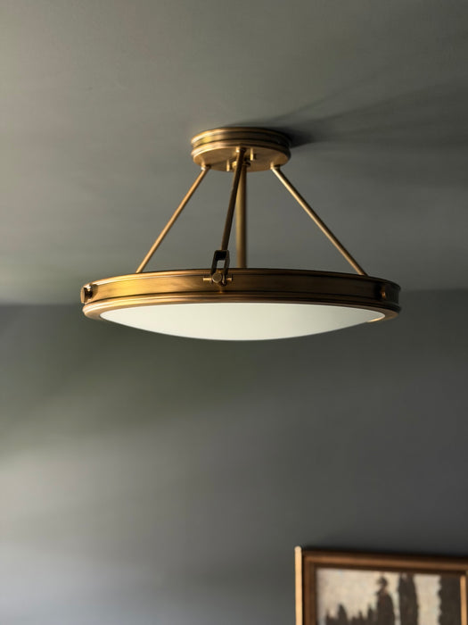 Collier LED Semi-Flush Mount Heritage Brass