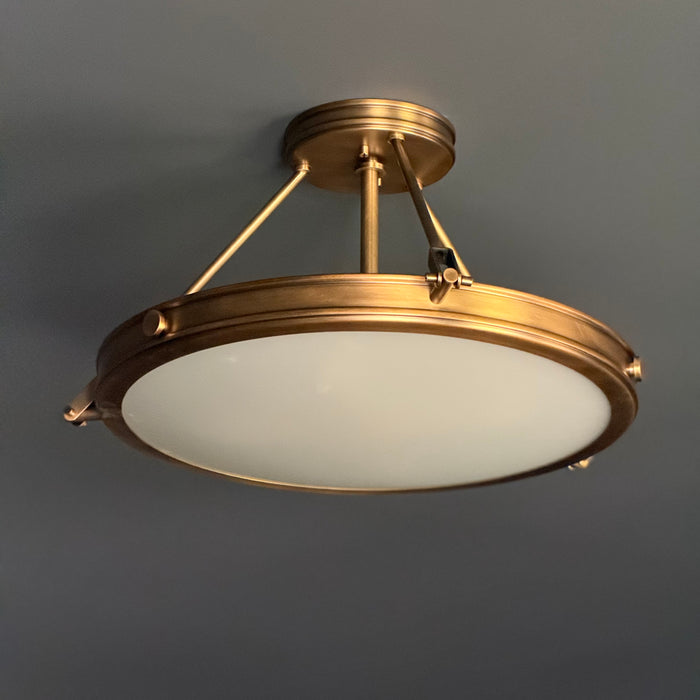 Collier LED Semi-Flush Mount Heritage Brass