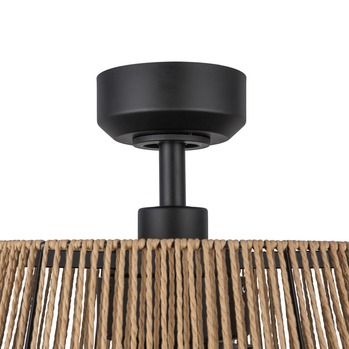 Isla 24"Ceiling Fan Matte Black/Braided Rope-Fans-Kuzco Lighting-Lighting Design Store