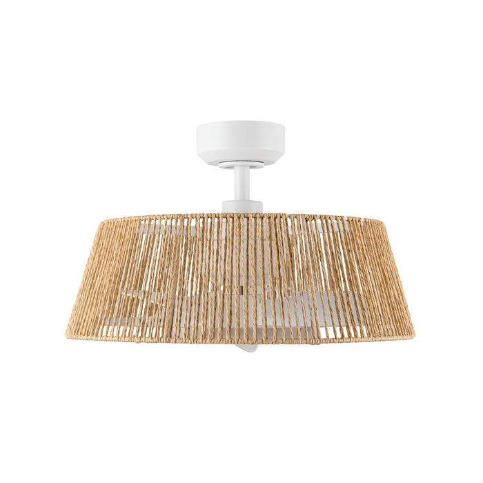 Isla 24"Ceiling Fan White/Braided Rope-Fans-Kuzco Lighting-Lighting Design Store