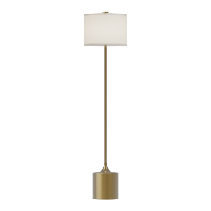 Issa One Light Floor Lamp Brushed Gold/Ivory Linen-Lamps-Alora-Lighting Design Store
