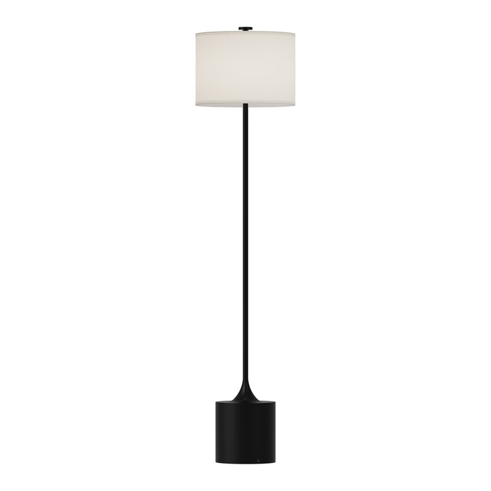 Issa One Light Floor Lamp Matte Black/Ivory Linen-Lamps-Alora-Lighting Design Store