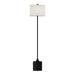 Issa One Light Floor Lamp Matte Black/Ivory Linen-Lamps-Alora-Lighting Design Store
